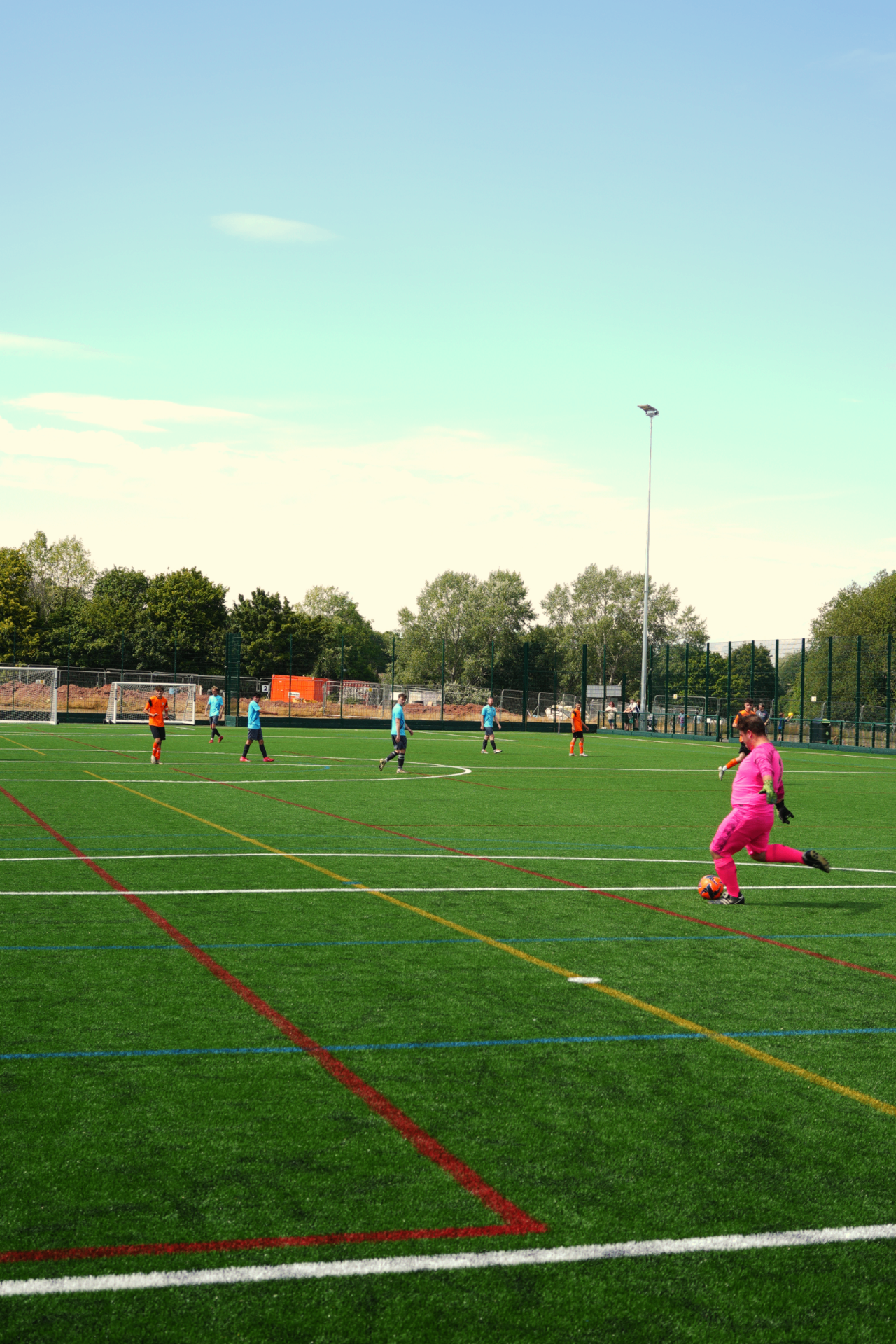 Burghill Rangers goalkeeper distributing the ball against Wellington FC