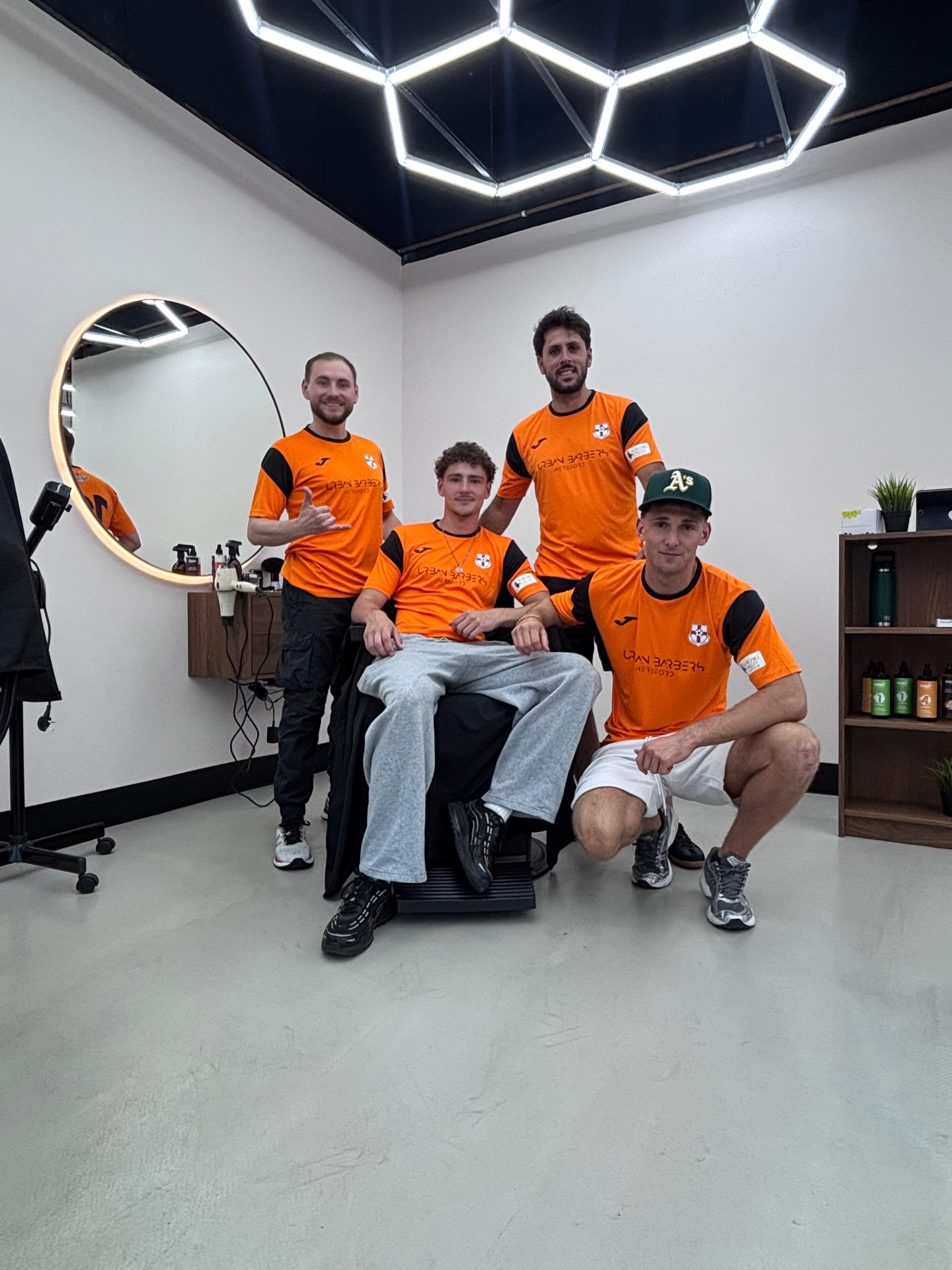 Burghill Rangers squad in the new Urban Barbers kit
