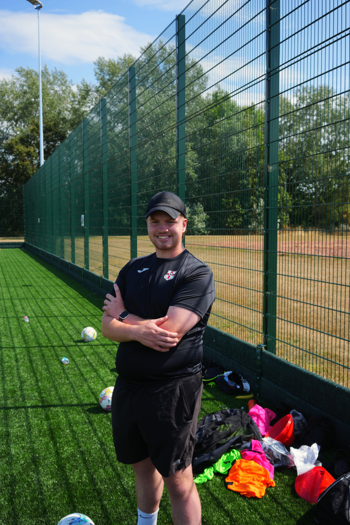 Burghill Rangers manager Hugh Brookes pitchside at The Copse