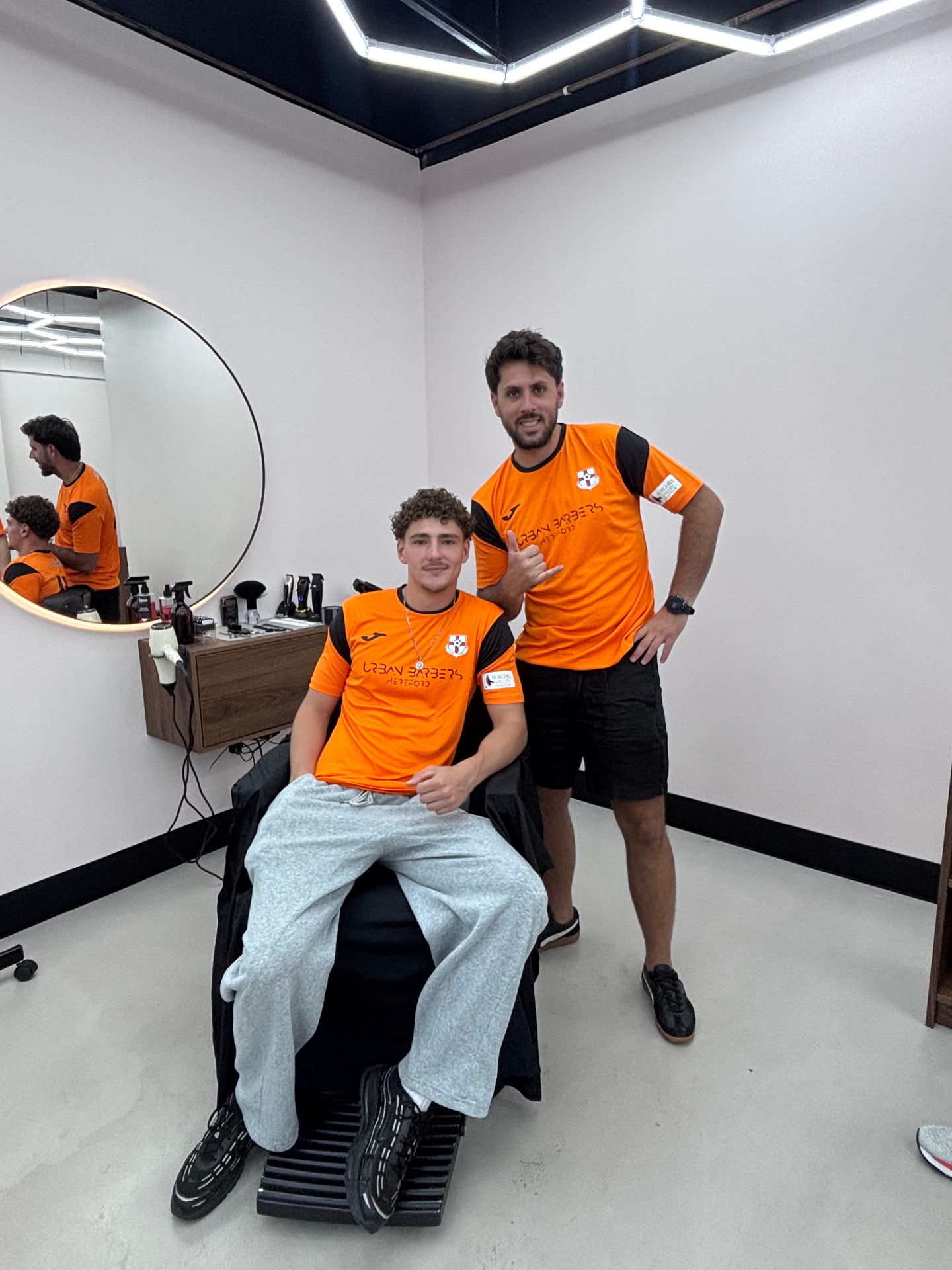Two players in the new home kit