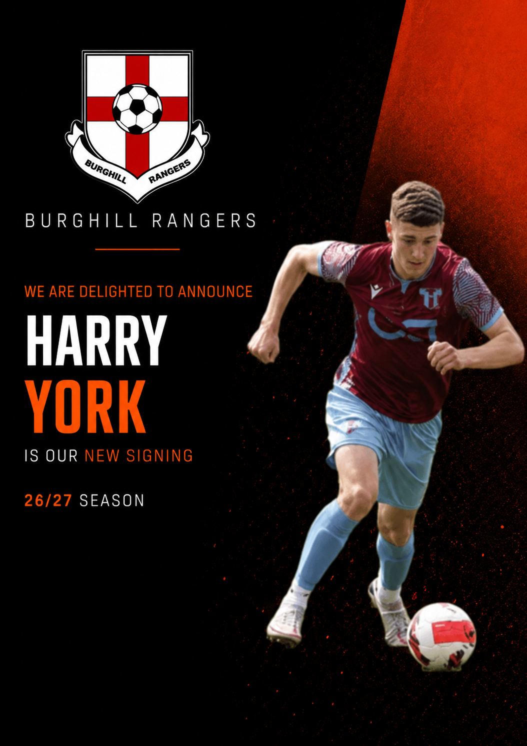 Harry York announced as a new signing for Burghill Rangers AFC 26/27 season